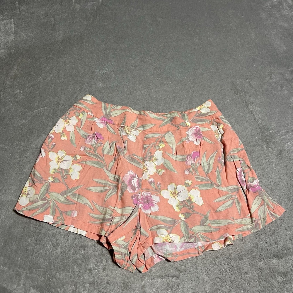 American Eagle Floral Shorts Womens Medium Pink Coral Hawaiian‎ Beach Boho